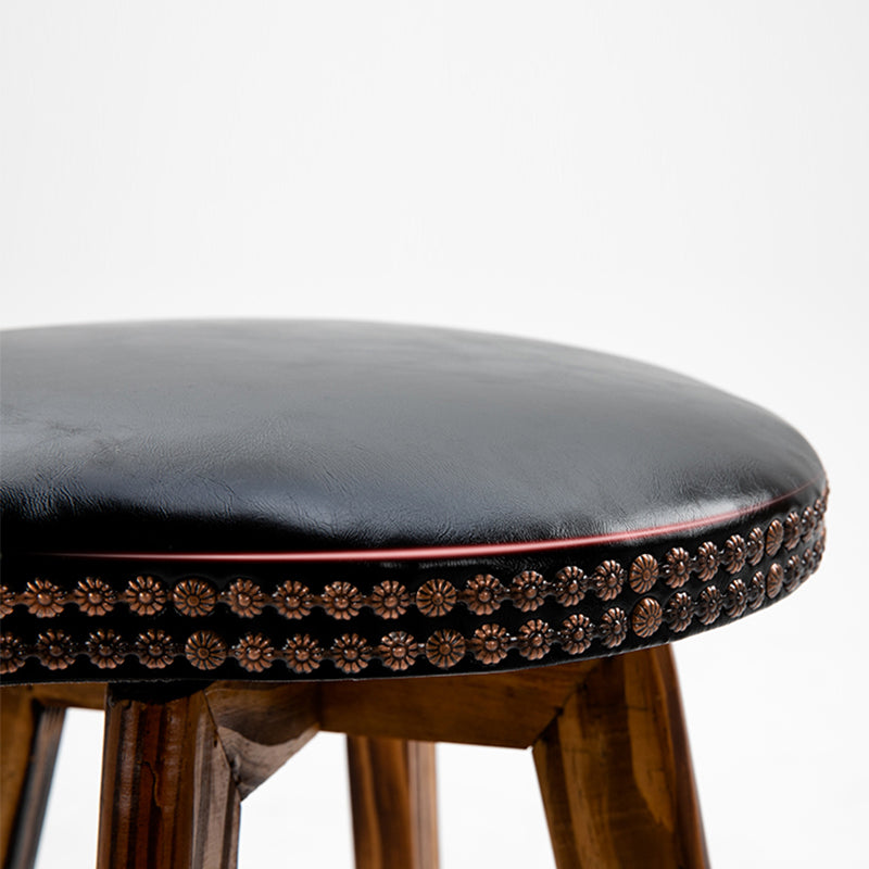Tradition Armless Backrest Counter Stool Wood Household Bar Stool with Pedal