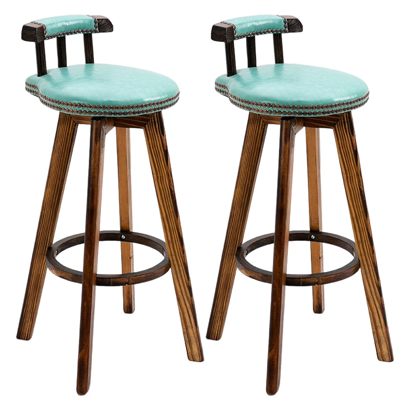 Tradition Armless Backrest Counter Stool Wood Household Bar Stool with Pedal