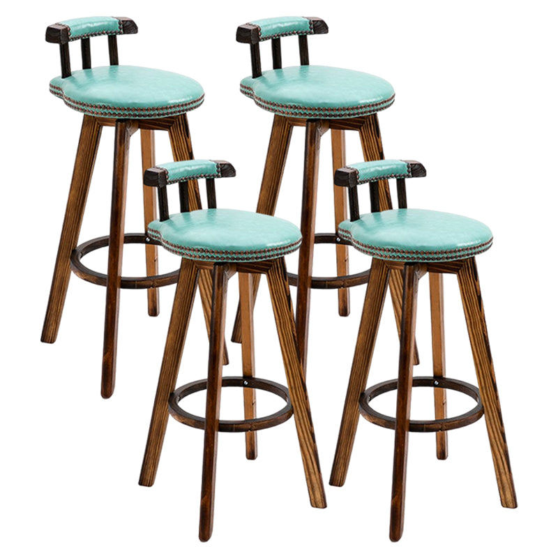 Tradition Armless Backrest Counter Stool Wood Household Bar Stool with Pedal