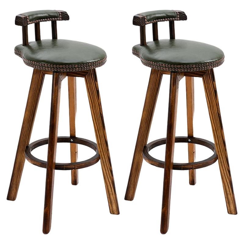 Tradition Armless Backrest Counter Stool Wood Household Bar Stool with Pedal