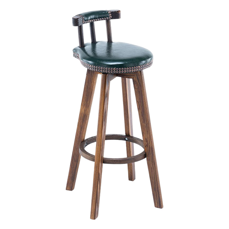 Tradition Armless Backrest Counter Stool Wood Household Bar Stool with Pedal
