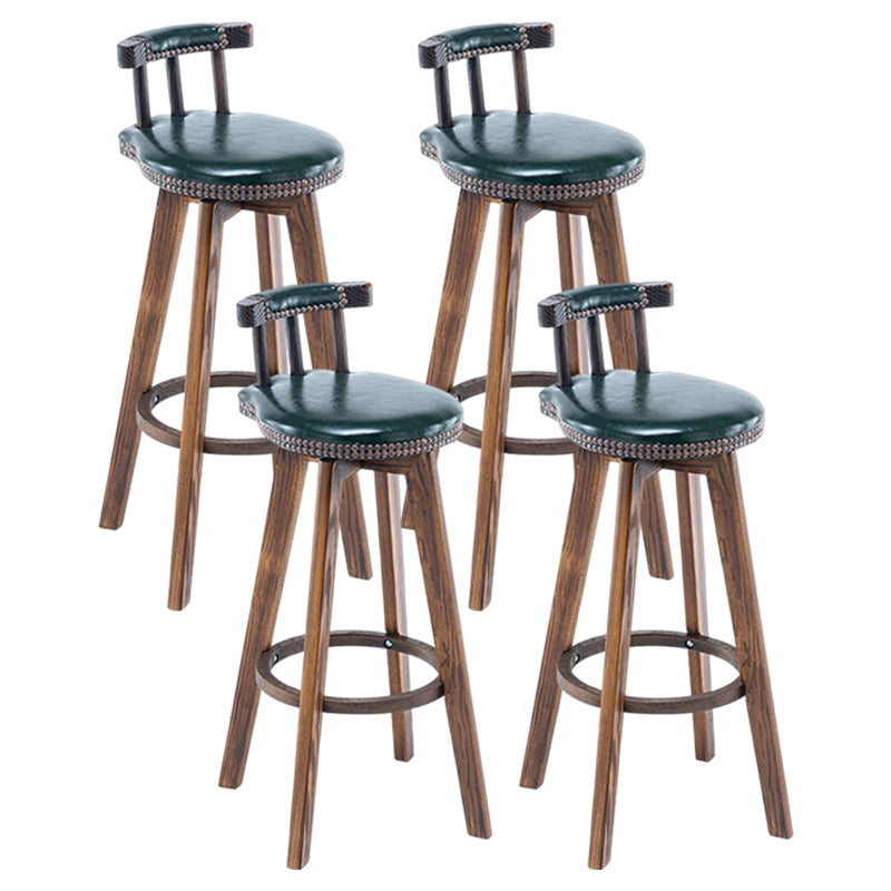 Tradition Armless Backrest Counter Stool Wood Household Bar Stool with Pedal