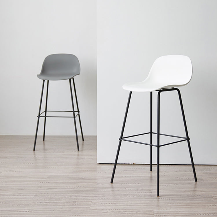 Taburete moderno sin brazos con respaldo, taburete de bar de hierro para sala de estar con Pedal