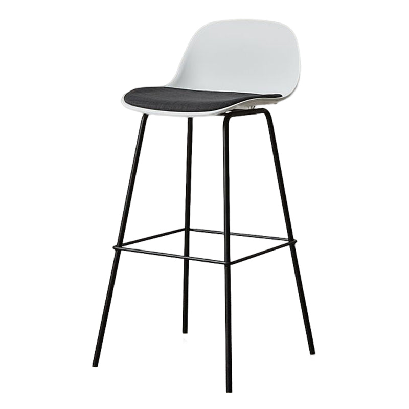 Taburete moderno sin brazos con respaldo, taburete de bar de hierro para sala de estar con Pedal