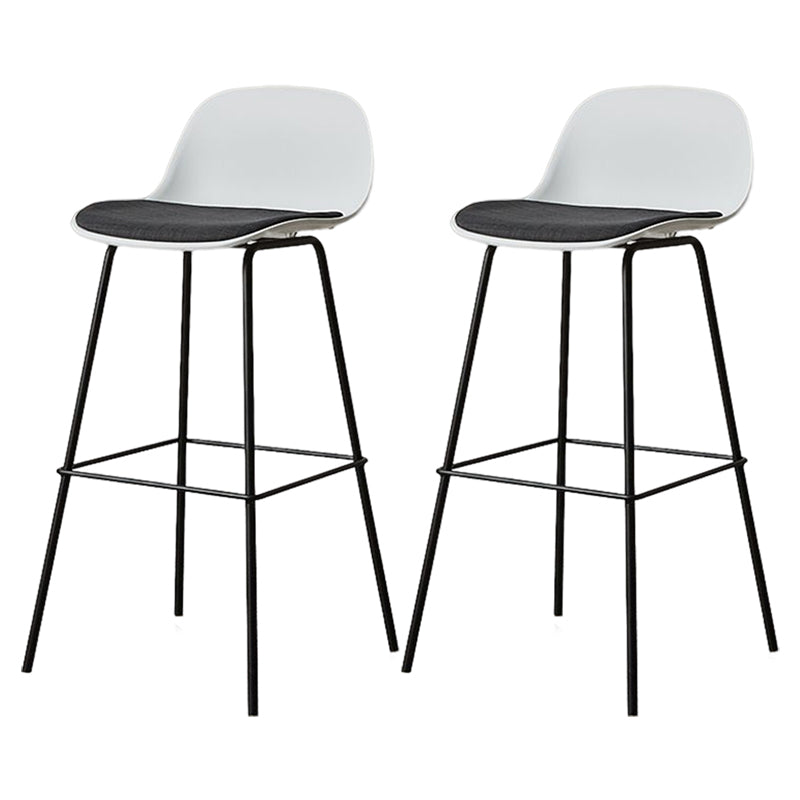 Taburete moderno sin brazos con respaldo, taburete de bar de hierro para sala de estar con Pedal