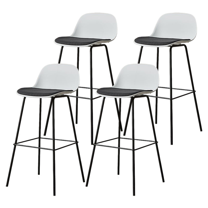 Taburete moderno sin brazos con respaldo, taburete de bar de hierro para sala de estar con Pedal