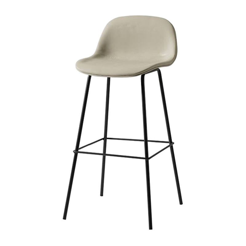 Taburete moderno sin brazos con respaldo, taburete de bar de hierro para sala de estar con Pedal