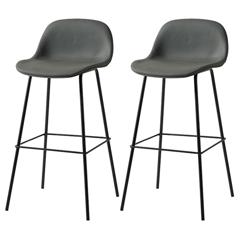 Taburete moderno sin brazos con respaldo, taburete de bar de hierro para sala de estar con Pedal