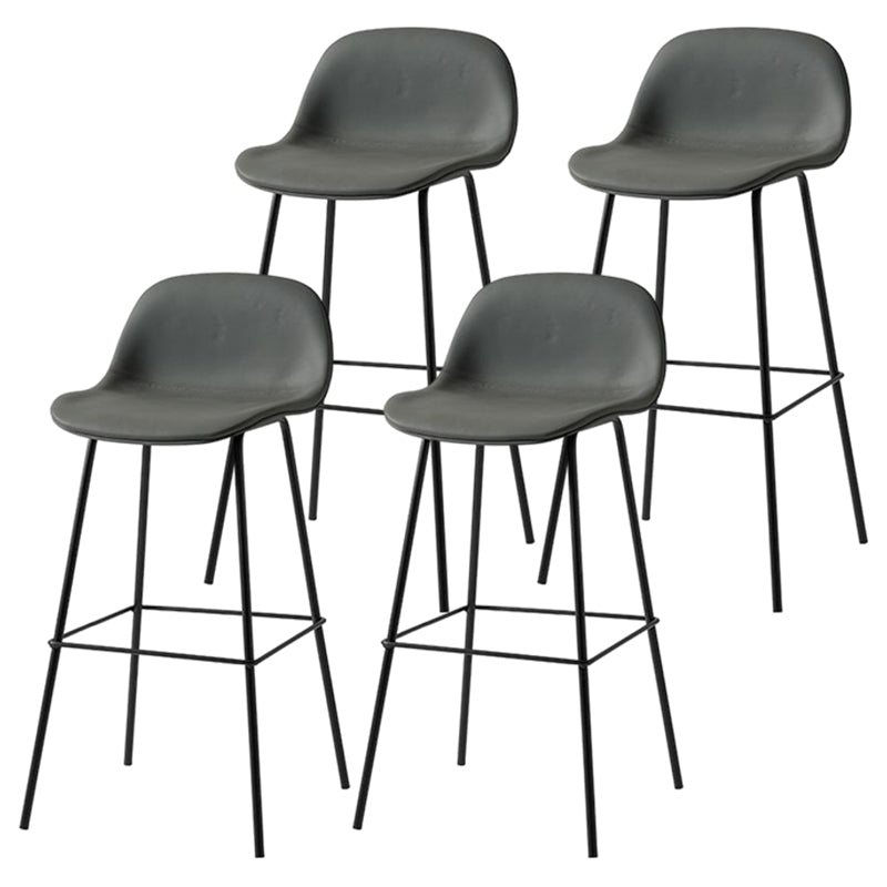 Taburete moderno sin brazos con respaldo, taburete de bar de hierro para sala de estar con Pedal