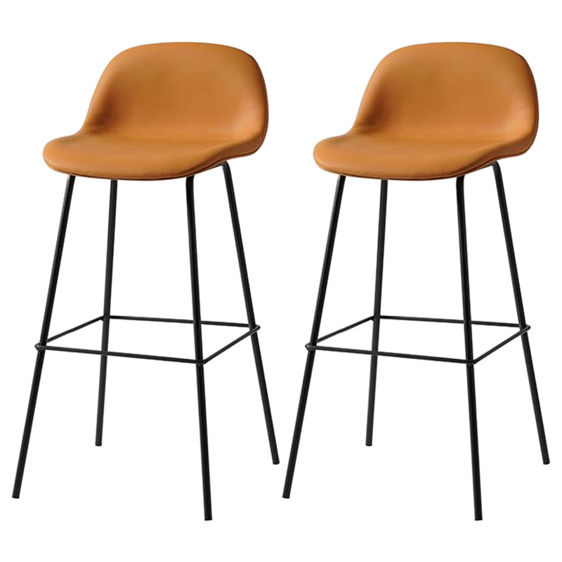 Taburete moderno sin brazos con respaldo, taburete de bar de hierro para sala de estar con Pedal