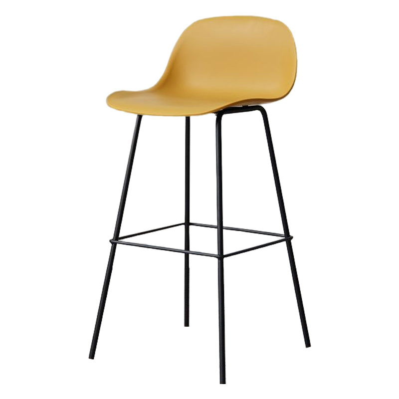 Taburete moderno sin brazos con respaldo, taburete de bar de hierro para sala de estar con Pedal