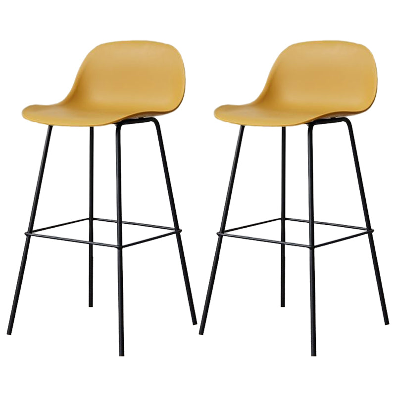 Taburete moderno sin brazos con respaldo, taburete de bar de hierro para sala de estar con Pedal