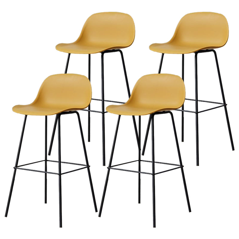 Taburete moderno sin brazos con respaldo, taburete de bar de hierro para sala de estar con Pedal