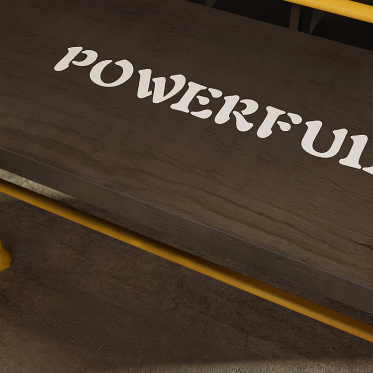 Industrial Wood Pub Table with Rectangle Table Top Yellow Trestle Table - 42" H