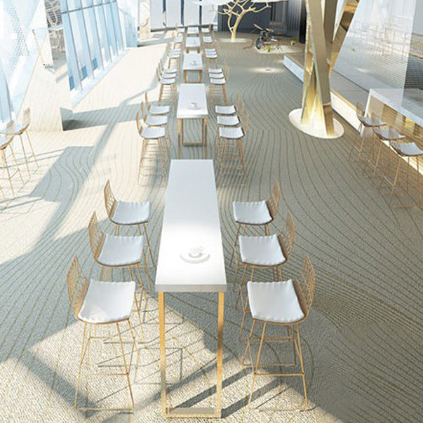 Glam Wood Bar Height Table with Rectangle Table Top Sled Table - 41.3" H