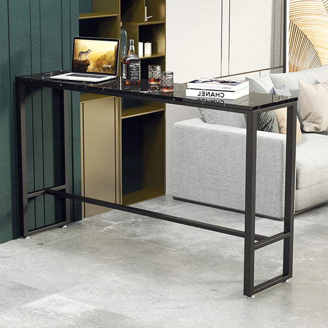 Marble Counter Height Table with Rectangle Table Top Trestle Table - 41.3" H