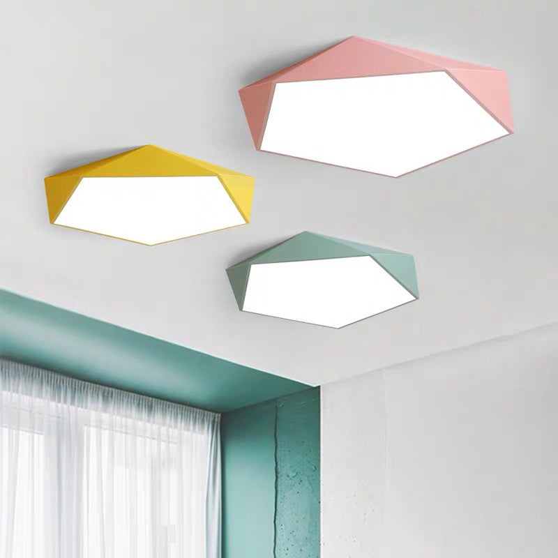 Modern Style Geometry Shape Ceiling Lamp Metal 1 Light Ceiling Lighting for Dining Room