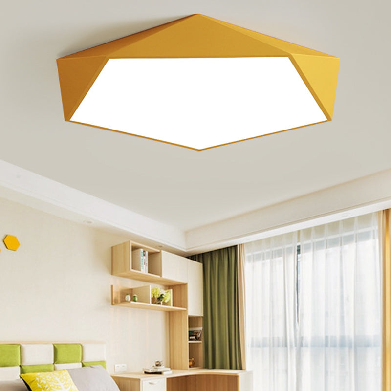 Modern Style Geometry Shape Ceiling Lamp Metal 1 Light Ceiling Lighting for Dining Room