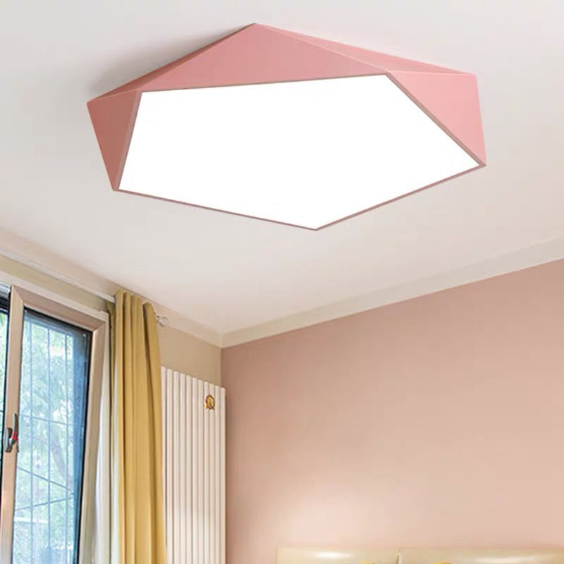 Modern Style Geometry Shape Ceiling Lamp Metal 1 Light Ceiling Lighting for Dining Room