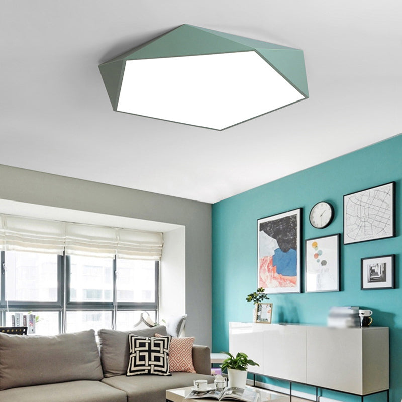 Modern Style Geometry Shape Ceiling Lamp Metal 1 Light Ceiling Lighting for Dining Room