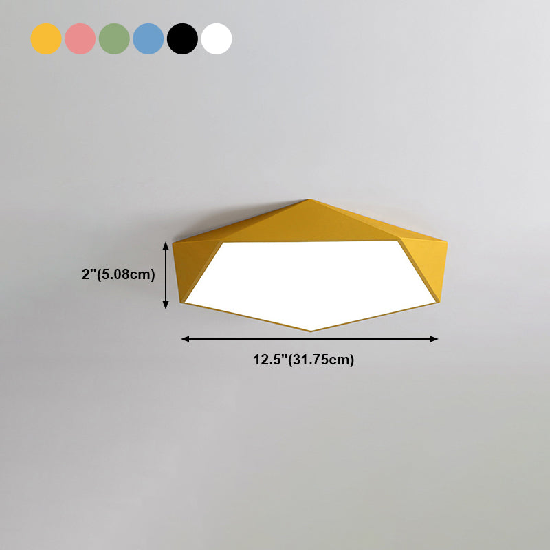 Modern Style Geometry Shape Ceiling Lamp Metal 1 Light Ceiling Lighting for Dining Room