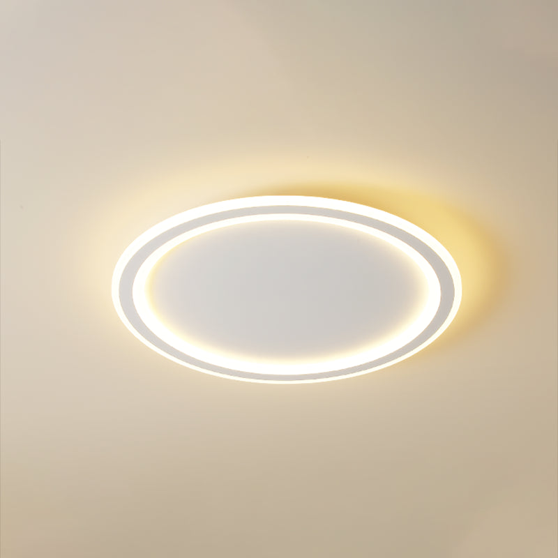 Rotonda Forma Soffitto Fissaggio Moderno Stile Metallo 1 Luce Soffitto Montato Light in bianco