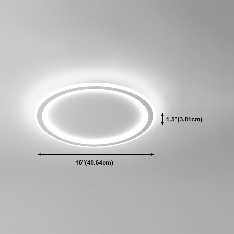 Rotonda Forma Soffitto Fissaggio Moderno Stile Metallo 1 Luce Soffitto Montato Light in bianco