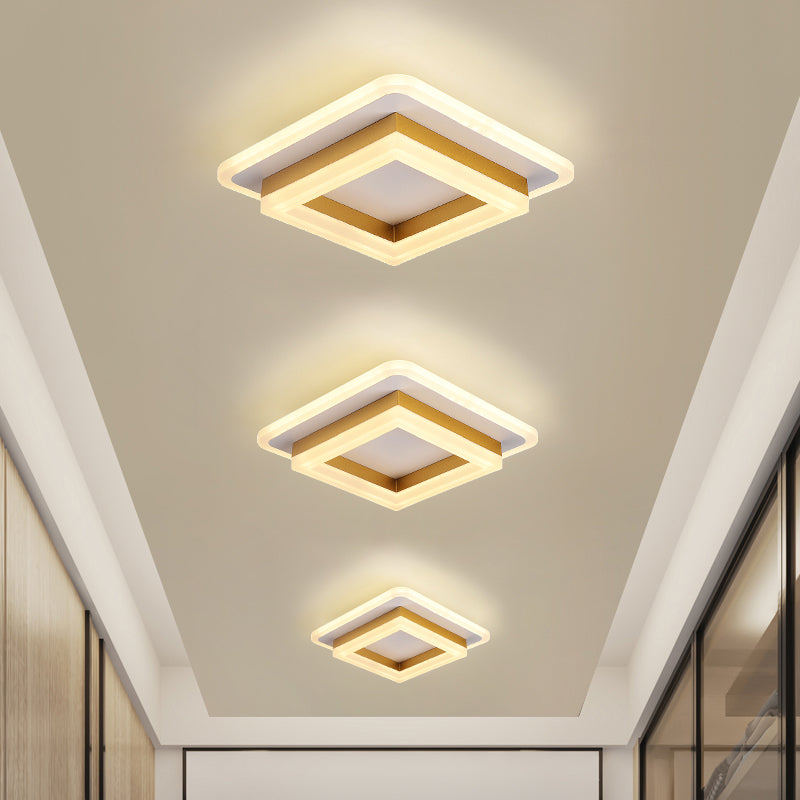 Metal Geometric Shape Flush Ceiling Light Modern 2-Light Flush Ceiling Light Fixtures