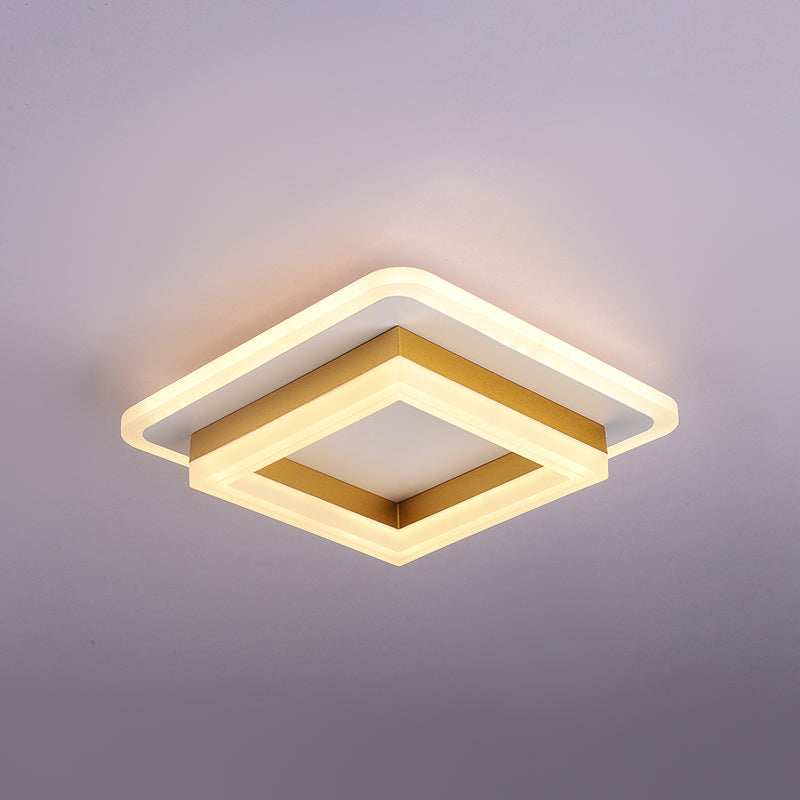 Metal Geometric Shape Flush Ceiling Light Modern 2-Light Flush Ceiling Light Fixtures