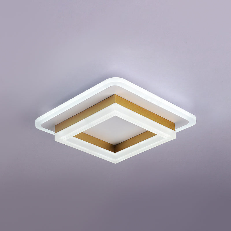 Metal Geometric Shape Flush Ceiling Light Modern 2-Light Flush Ceiling Light Fixtures