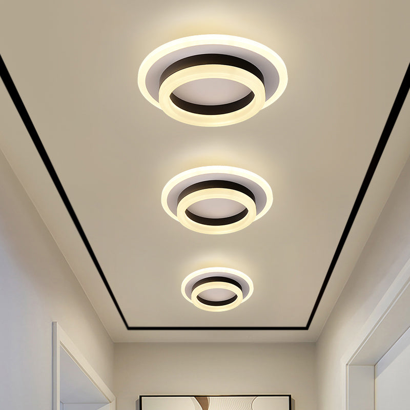 Metal Geometric Shape Flush Ceiling Light Modern 2-Light Flush Ceiling Light Fixtures