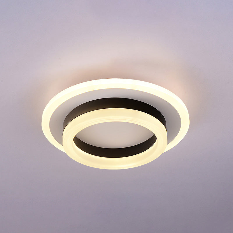 Metal Geometric Shape Flush Ceiling Light Modern 2-Light Flush Ceiling Light Fixtures