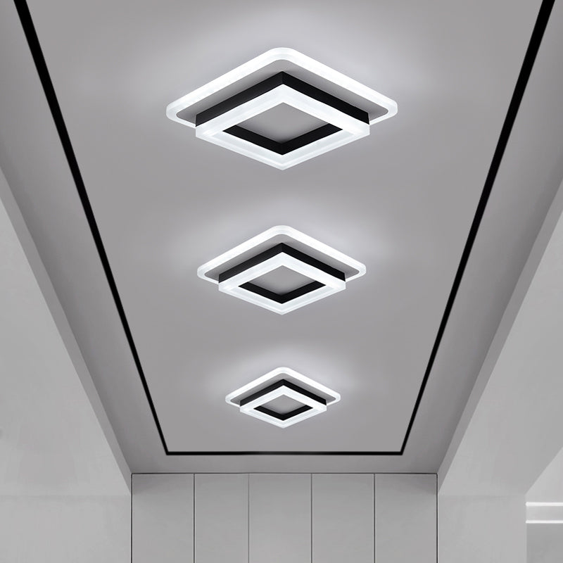 Metal Geometric Shape Flush Ceiling Light Modern 2-Light Flush Ceiling Light Fixtures