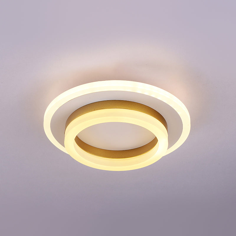 Metal Geometric Shape Flush Ceiling Light Modern 2-Light Flush Ceiling Light Fixtures