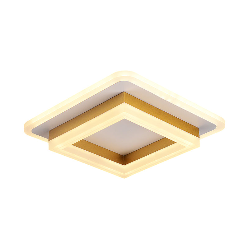 Metal Geometric Shape Flush Ceiling Light Modern 2-Light Flush Ceiling Light Fixtures