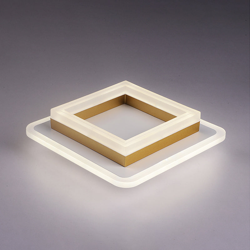 Metal Geometric Shape Flush Ceiling Light Modern 2-Light Flush Ceiling Light Fixtures