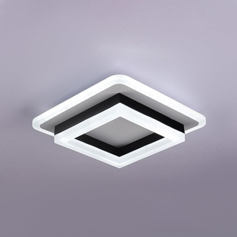Metal Geometric Shape Flush Ceiling Light Modern 2-Light Flush Ceiling Light Fixtures