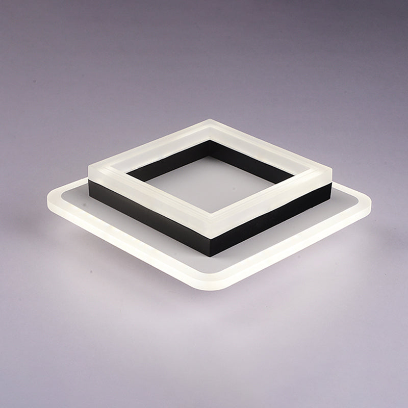 Metal Geometric Shape Flush Ceiling Light Modern 2-Light Flush Ceiling Light Fixtures