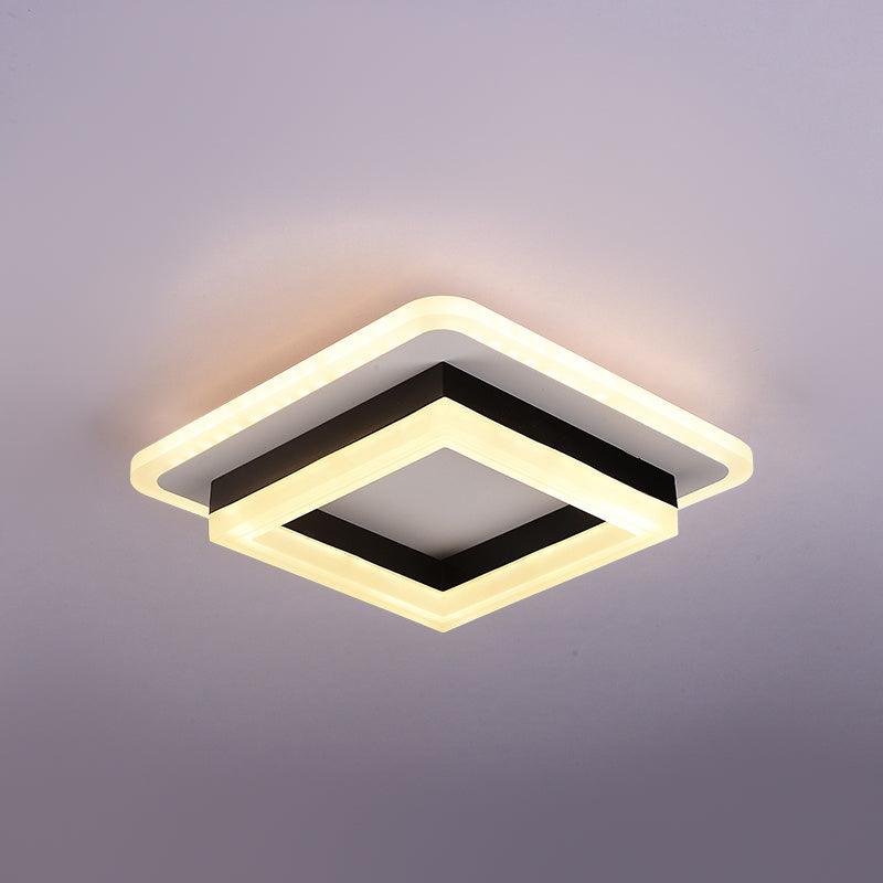 Metal Geometric Shape Flush Ceiling Light Modern 2-Light Flush Ceiling Light Fixtures