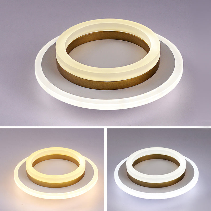 Metal Geometric Shape Flush Ceiling Light Modern 2-Light Flush Ceiling Light Fixtures