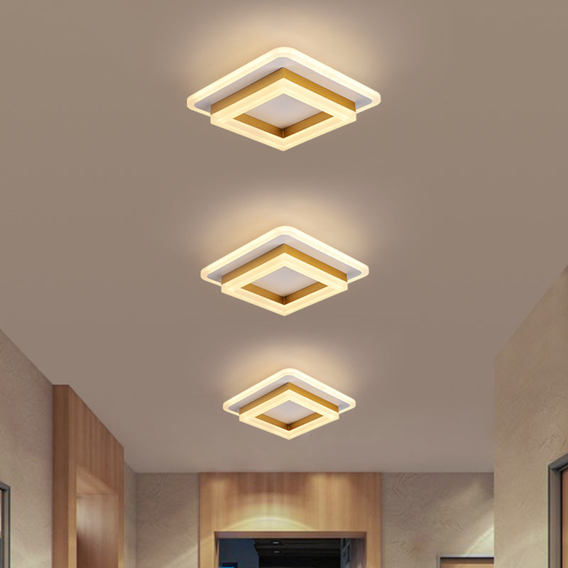 Metal Geometric Shape Flush Ceiling Light Modern 2-Light Flush Ceiling Light Fixtures