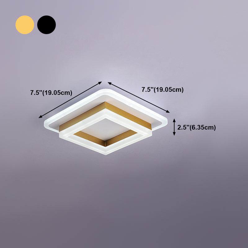 Metal Geometric Shape Flush Ceiling Light Modern 2-Light Flush Ceiling Light Fixtures