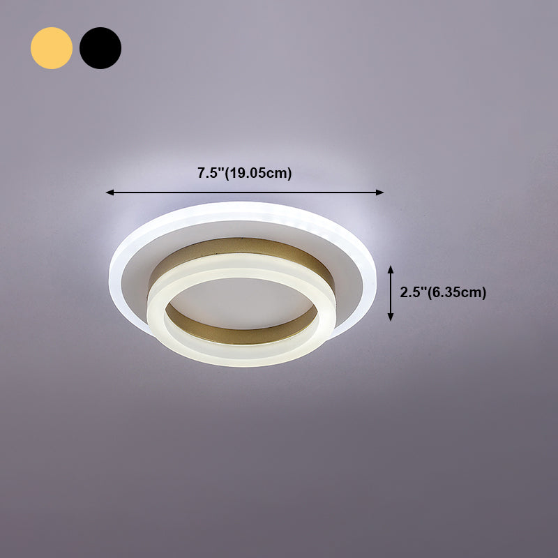 Metal Geometric Shape Flush Ceiling Light Modern 2-Light Flush Ceiling Light Fixtures