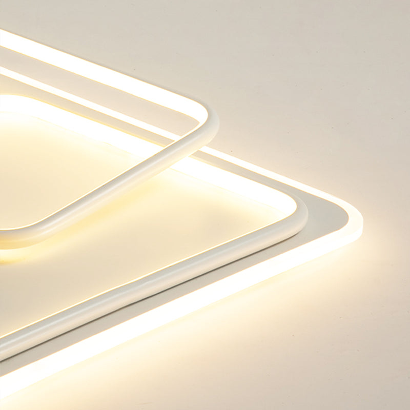 Square Shape Ceiling Fixtures Modern Style Metal 2 Light Ceiling Mounted Lights