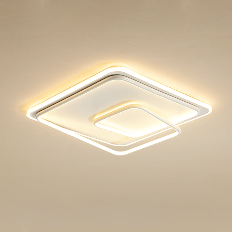 Square Shape Ceiling Fixtures Modern Style Metal 2 Light Ceiling Mounted Lights