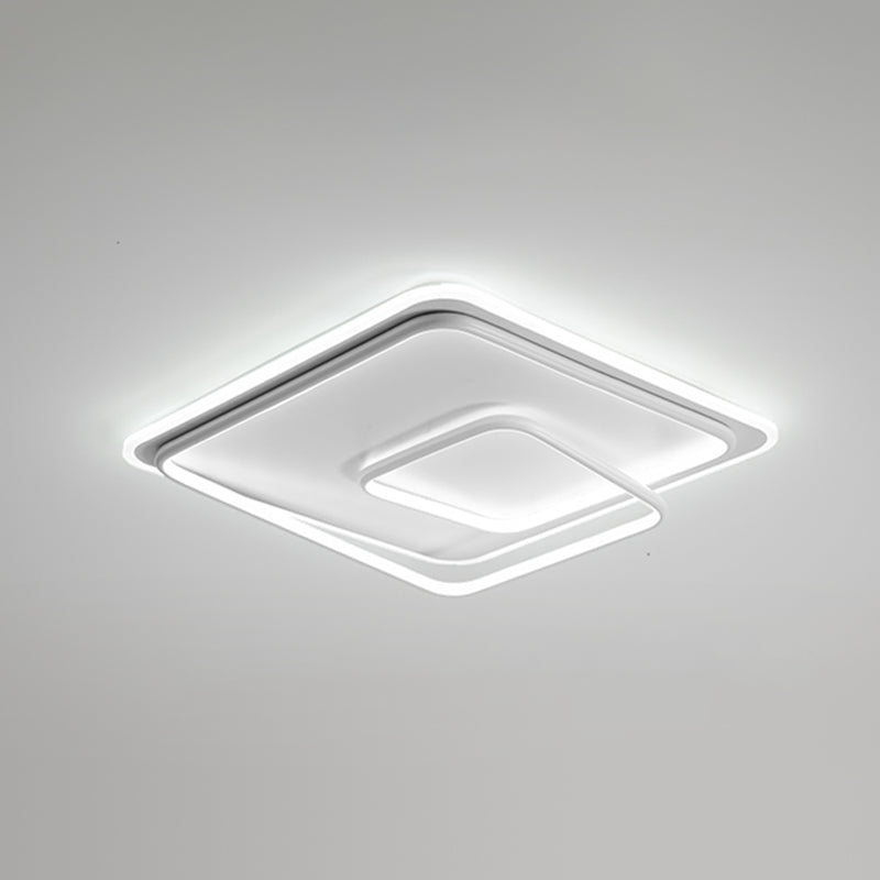 Square Shape Ceiling Fixtures Modern Style Metal 2 Light Ceiling Mounted Lights