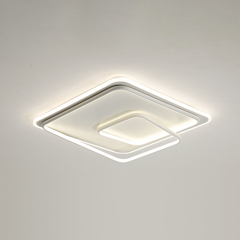 Square Shape Ceiling Fixtures Modern Style Metal 2 Light Ceiling Mounted Lights