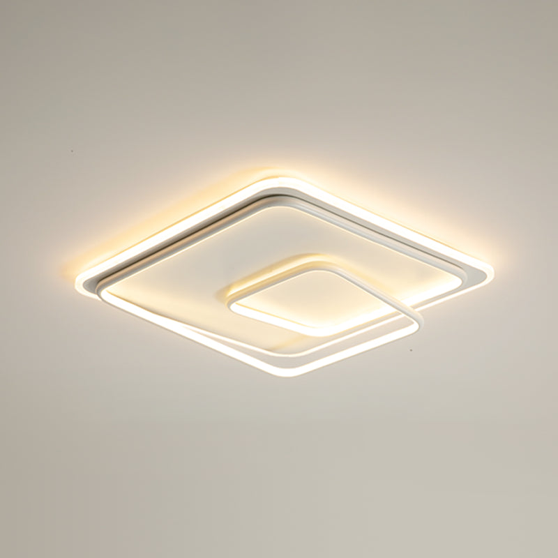 Square Shape Ceiling Fixtures Modern Style Metal 2 Light Ceiling Mounted Lights