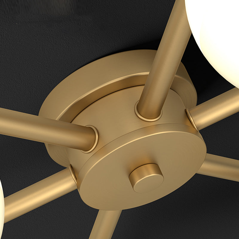 Contemporary Globe Flush Light Fixture Glass Flush Mount Ceiling Light in Gold