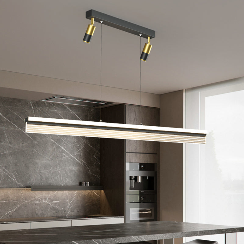 Iluminación de isla de forma lineal estilo moderno metal de 3 luces iluminación de islas